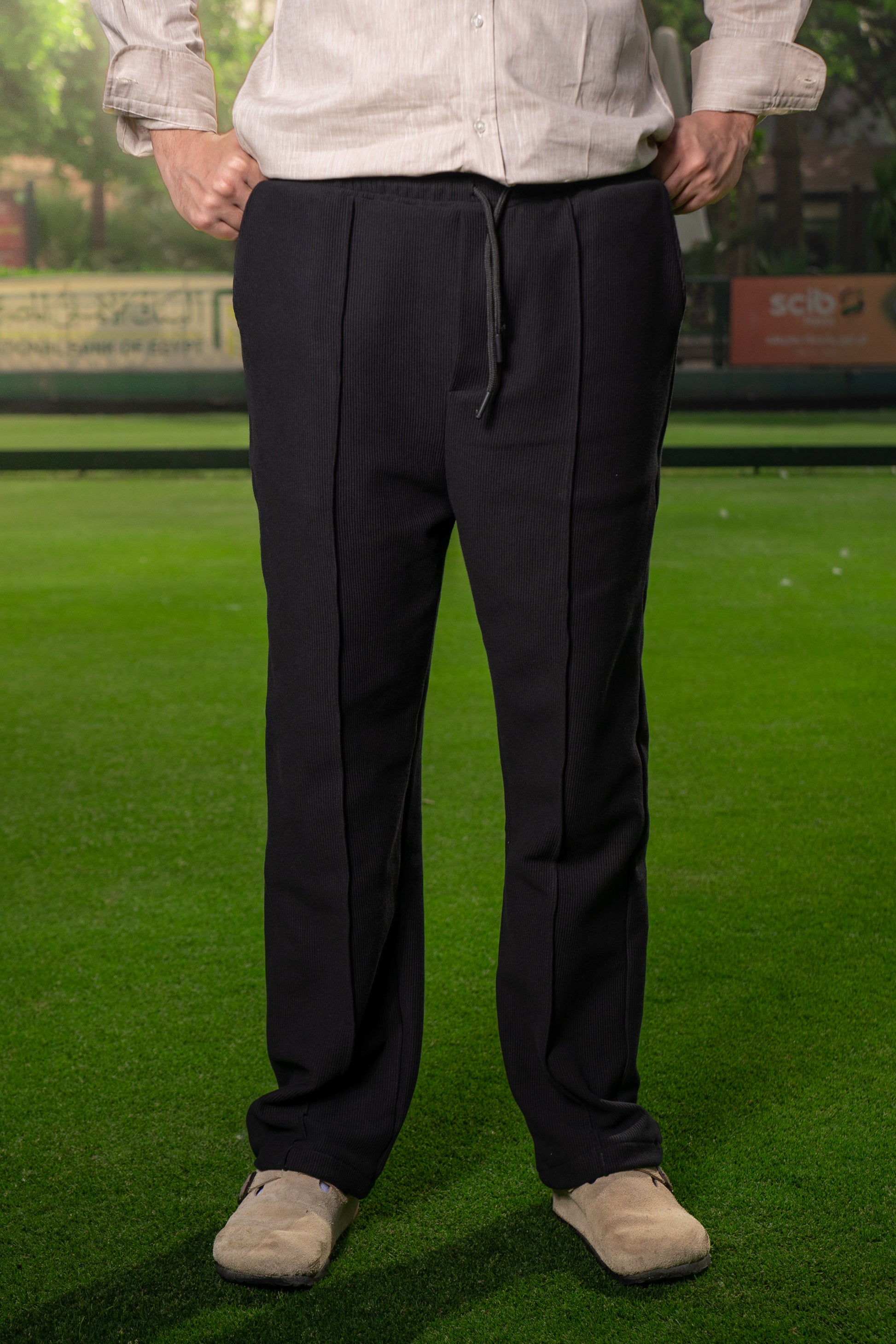 Striped Black Trousers