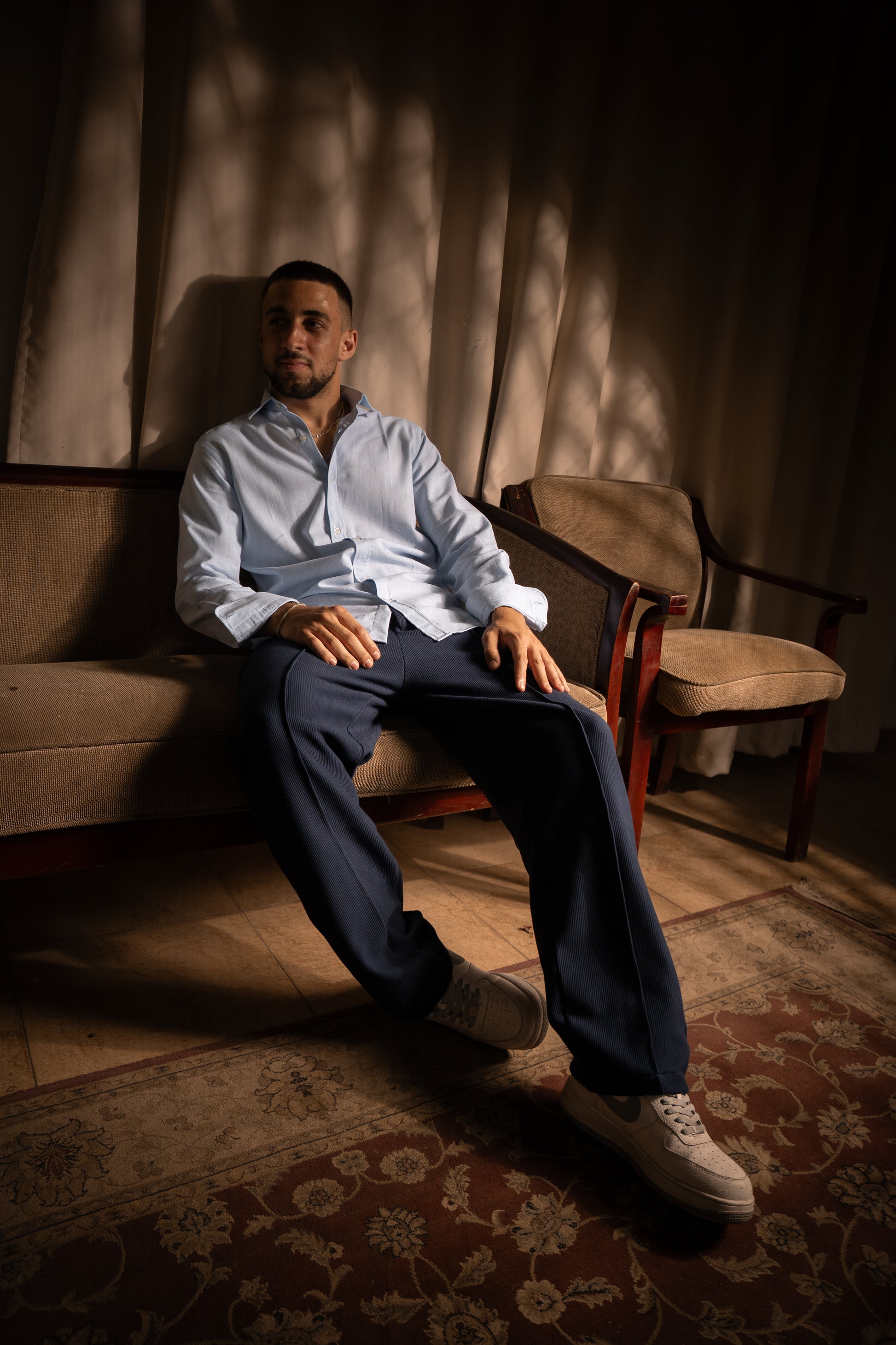 Striped Navy Trousers